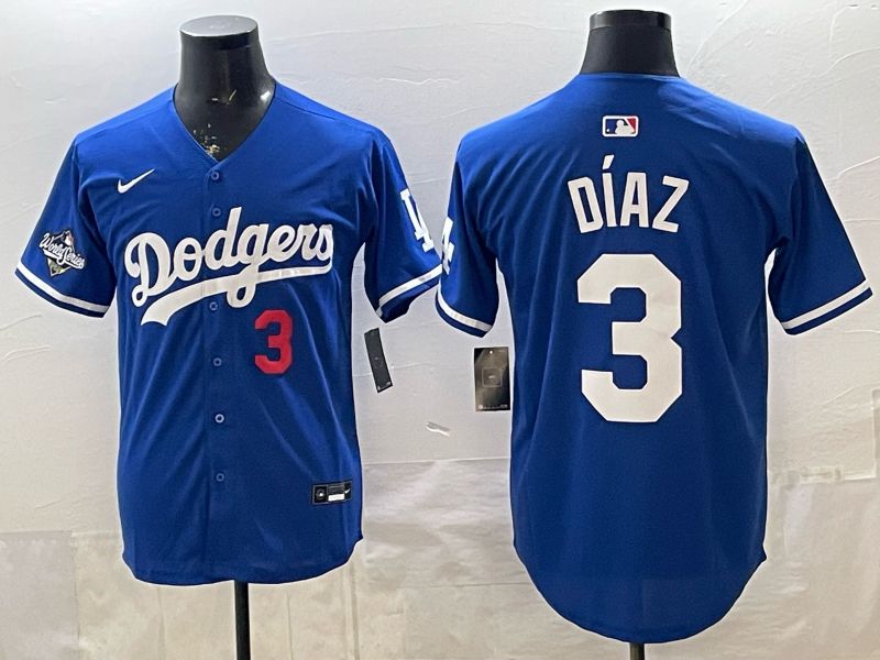 Men 2026 Los Angeles Dodgers #3 Diaz Blue Game Nike MLB Jersey style 006